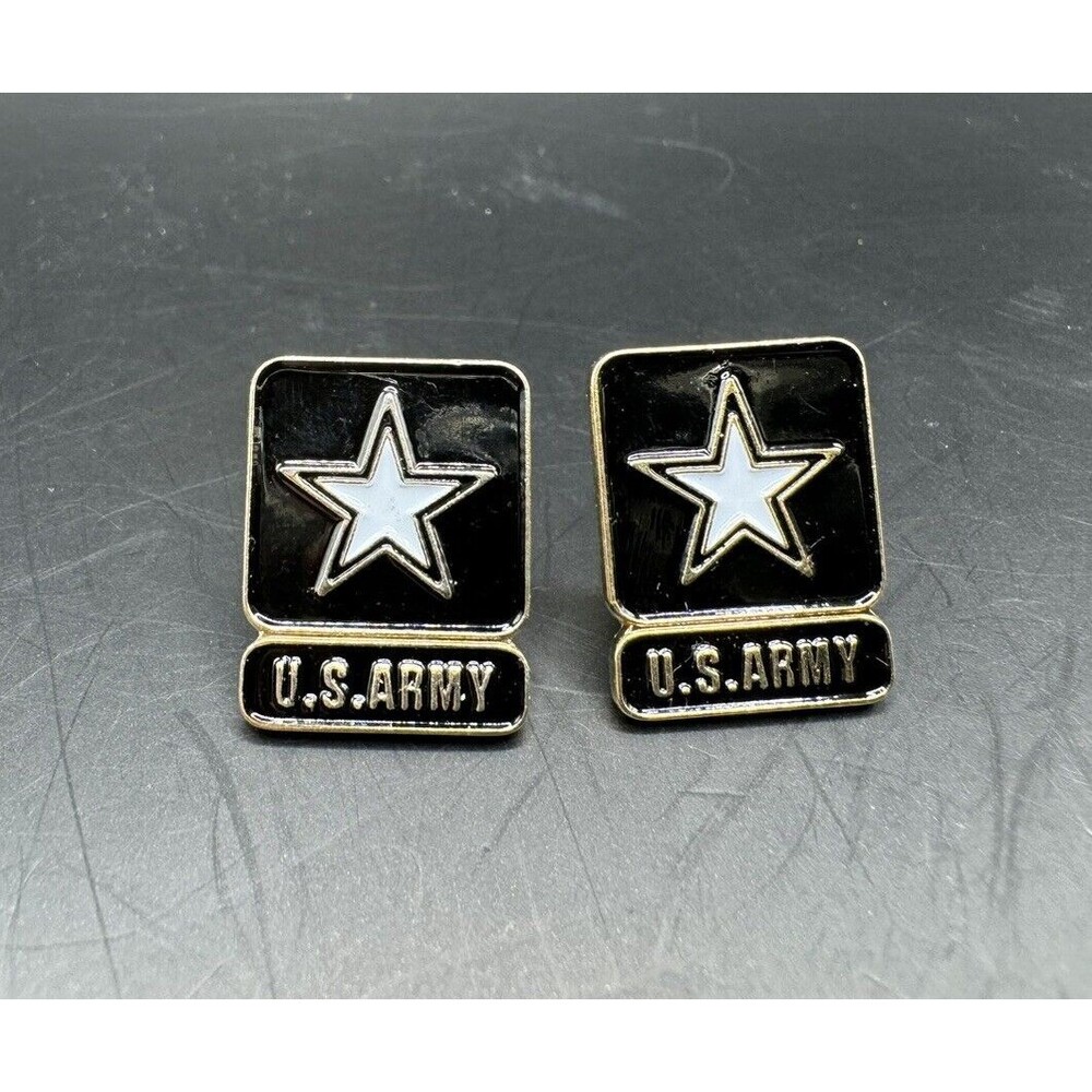 US Army Star Military Lapel Pin Hat Pin Tie Tack Lanyard Pin Enamel Set of 2